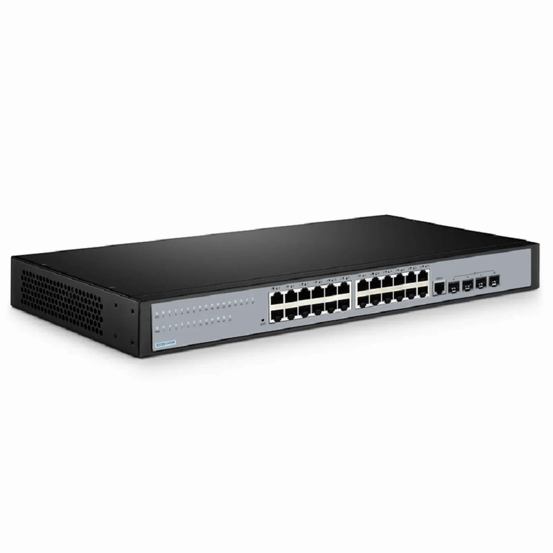 S3700-24T4F, 24-Port Gigabit Ethernet L2+ Switch, 24 x Gigabit RJ45, with 4 x 1Gb SFP Uplinks, Fanless