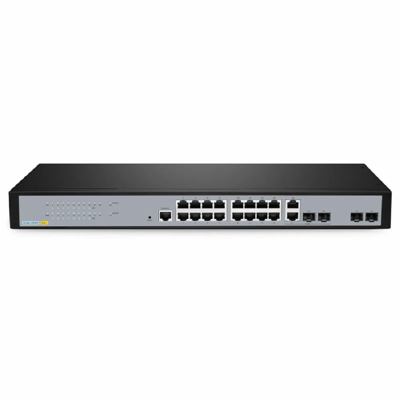 S3260-16T4FP, 16-Port Gigabit Ethernet L2+ PoE+ Switch, 16 x PoE+ Ports @250W, with 2 x 1Gb SFP Uplinks and 2 x Combo SFP Ports, Support IEEE 802.3af/at
