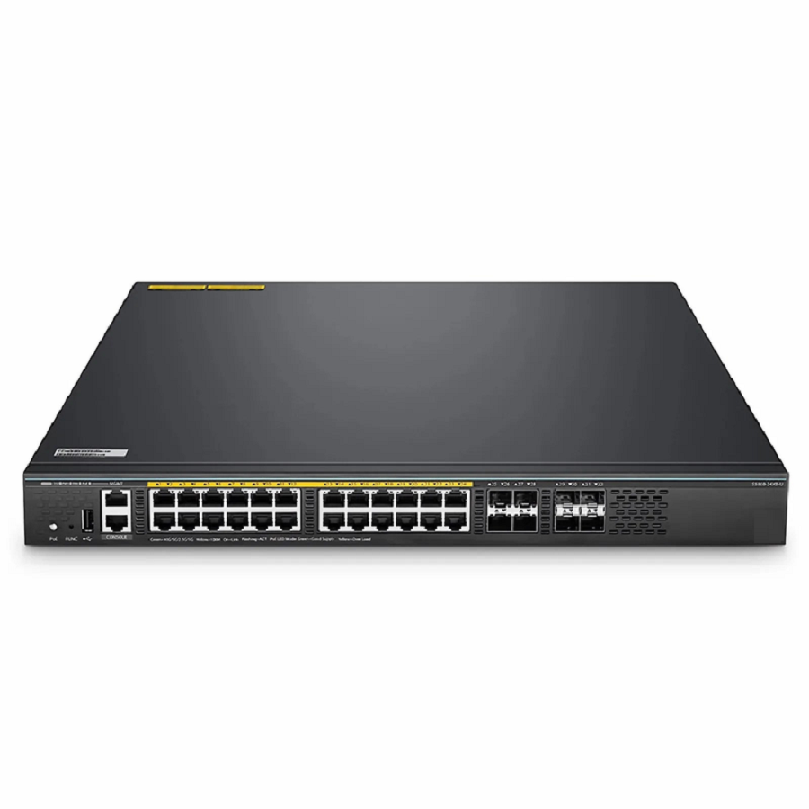 S5860-24XB-U, 24-Port Ethernet L3 PoE++ Switch, 24 x 10GBASE-T/Multi-Gigabit, 4 x 10Gb SFP+, with 4 x 25Gb SFP28 Uplinks, Support Stacking, Broadcom Chip