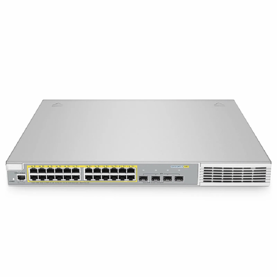 S3410-24TF-P, 24-Port Ethernet L2+ PoE+ Switch, 24 x PoE+ Ports @370W, with 4 x 1Gb SFP Uplinks, Stackable Switch, Broadcom Chip