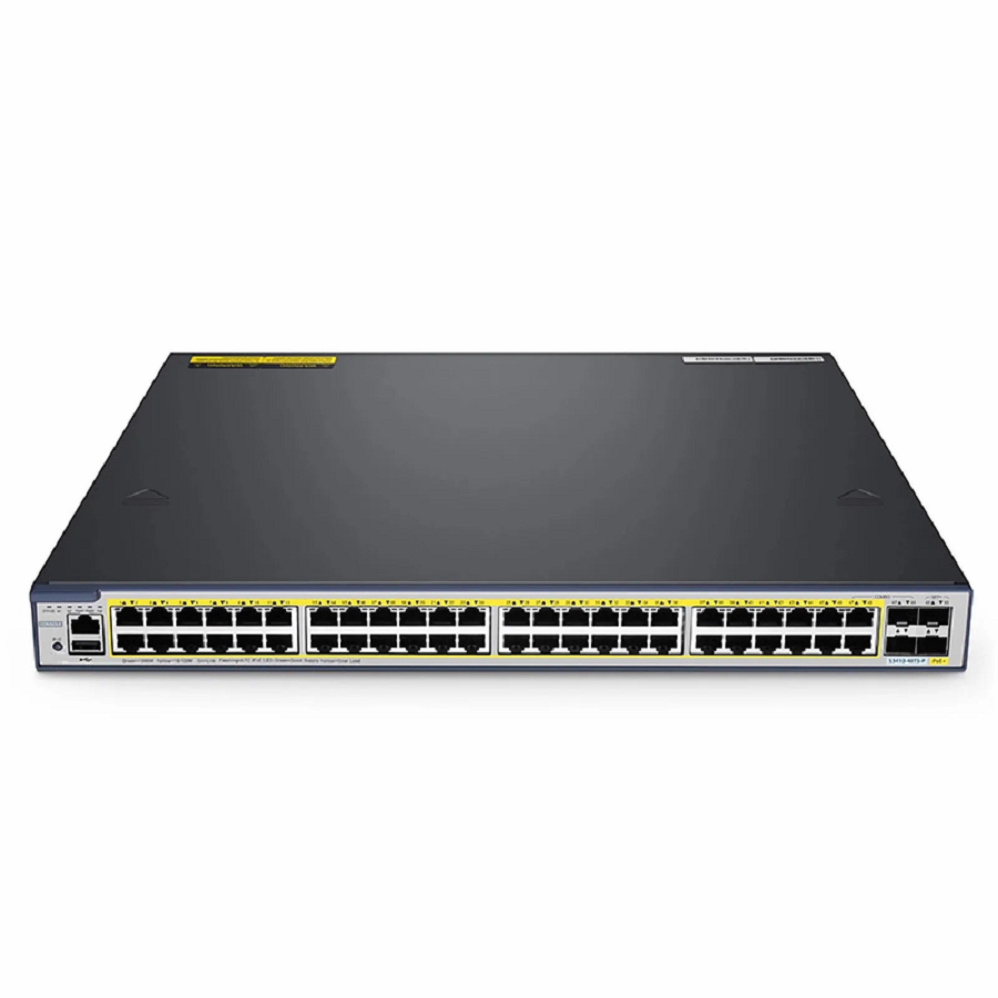 S3410-48TS-P, 48-Port Gigabit Ethernet L2+ PoE+ Switch, 48 x PoE+ Ports @740W, with 2 x 10Gb SFP+ Uplinks and 2 x Combo SFP Ports, Stackable Switch, Broadcom Chip