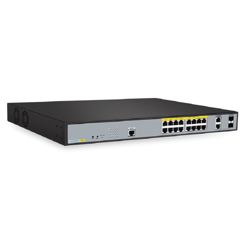S3250-16TF-U, 16-Port Gigabit Ethernet L2 PoE++ Switch, 16 x PoE+ Ports @240W, with 2 x 1Gb Combo Uplinks