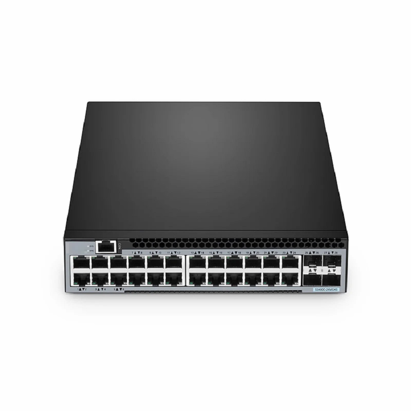 S3400C-24MG4S, 24-Port Ethernet L2+ Compact Half-Width Switch, 24 x 100M/1000M/2.5GBase-T/Multi-Gigabit, with 4 x 10Gb SFP+ Uplinks