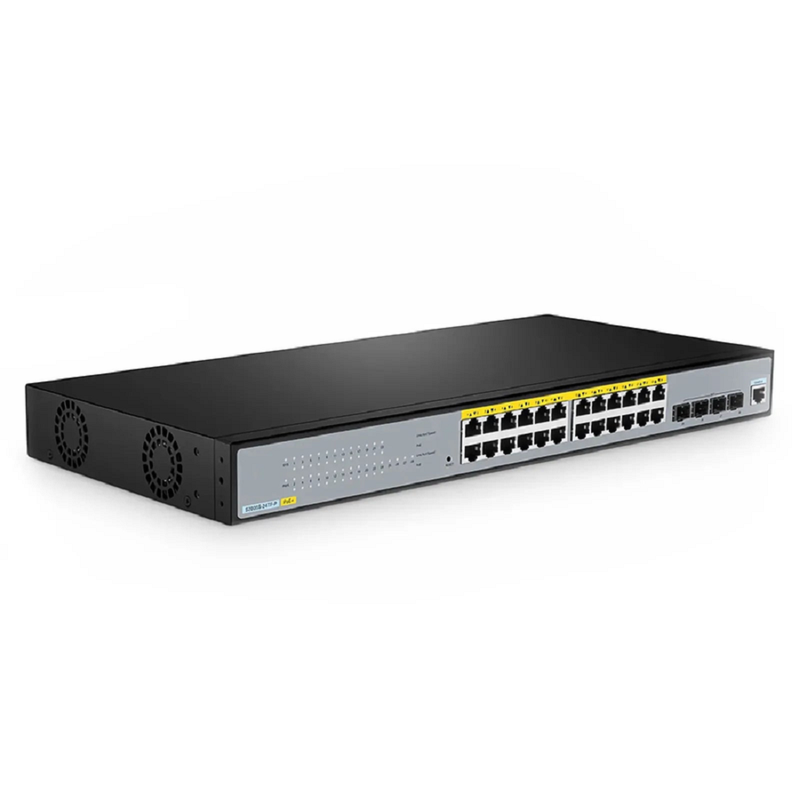 S2805S-24TF-P, 24-Port Gigabit Ethernet L2 Smart Managed PoE+ Switch, 24 x PoE+ Ports @370W, with 4 x 1Gb SFP Uplinks, Realtek Chip