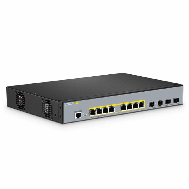 S3200-8MG4S-U, 8-Port Ethernet L2+ Managed PoE+ Switch, 8 x 100M/1000M/2.5G Multi-Gigabit RJ45, with 4 x 10Gb SFP+ Uplinks