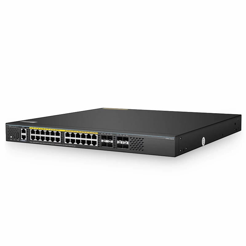 S5860-24XB-U, 24-Port Ethernet L3 PoE++ Switch, 24 x 10GBASE-T/Multi-Gigabit, 4 x 10Gb SFP+, with 4 x 25Gb SFP28 Uplinks, Support Stacking, Broadcom Chip