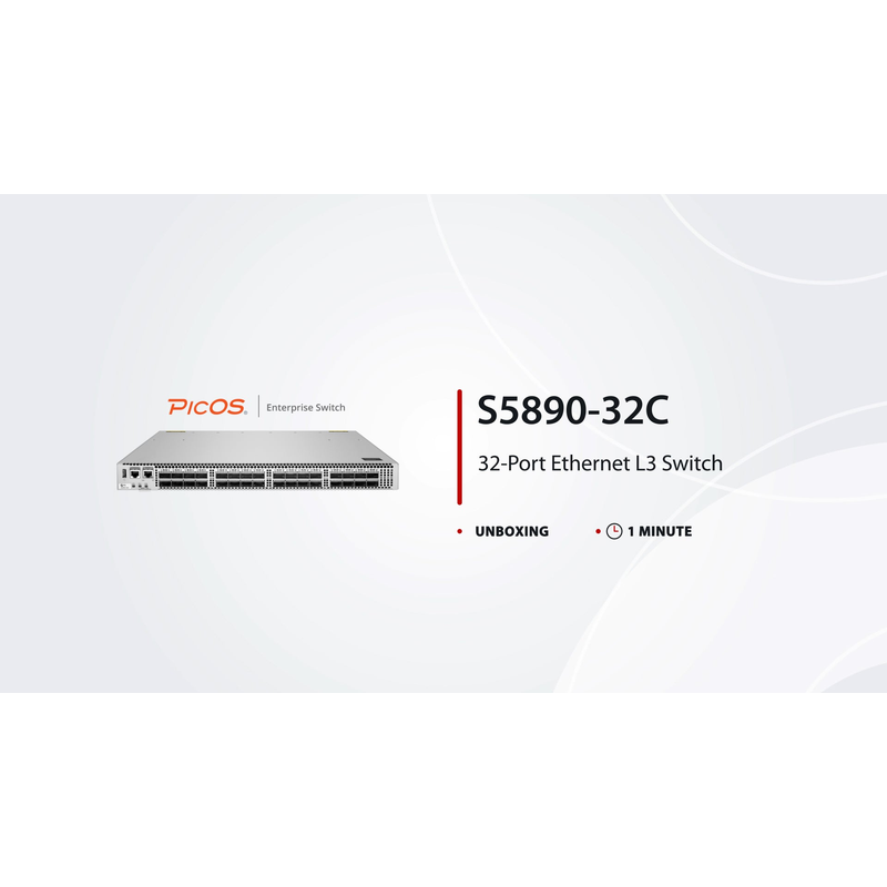 S5890-32C, 32-Port Ethernet L3 Switch, 32 x 100Gb QSFP28, PicOSÂ®, Support MLAG, Broadcom Chip