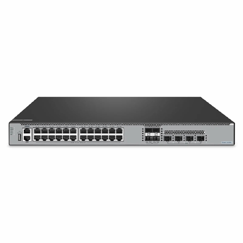 S5860-24XMG, 24-Port Ethernet L3 Switch, 24 x 10GBASE-T/Multi-Gigabit Ports, 4 x 10Gb SFP+, with 4 x 25Gb SFP28 Uplinks, PicOSÂ®, Support MLAG, Broadcom Chip