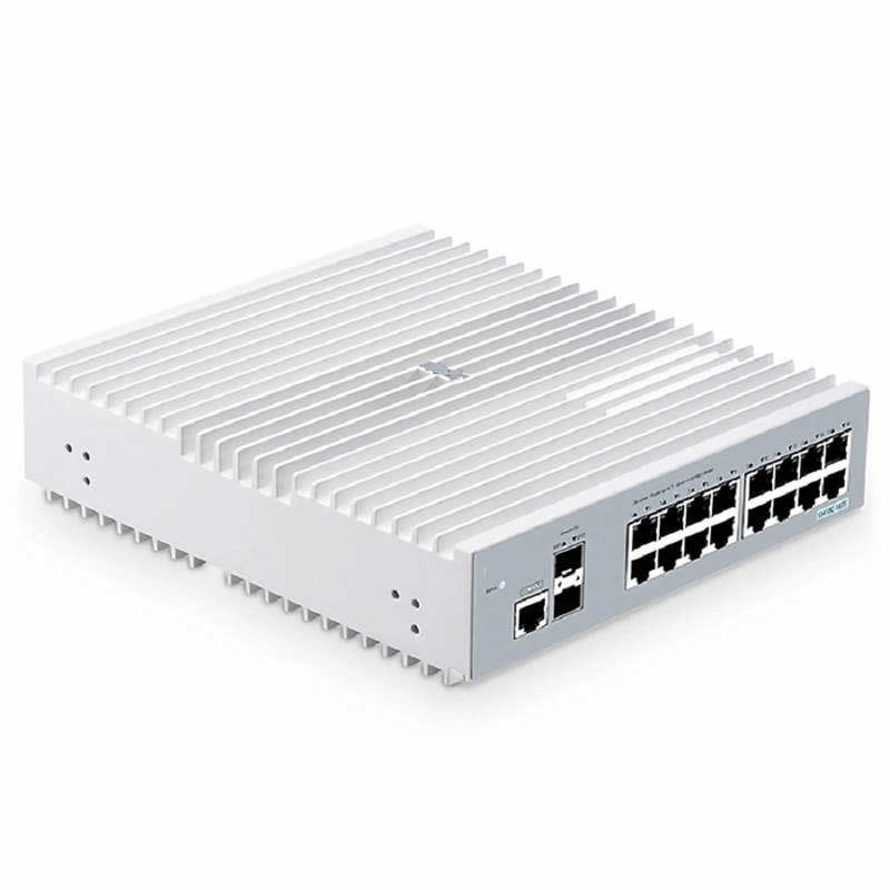 S3410C-16TF, 16-Port Gigabit Ethernet L2+ Switch, 16 x 1Gb RJ45, with 2 x 1Gb SFP Uplinks, PicOSÂ®, Support MLAG, Broadcom Chip, Fanless
