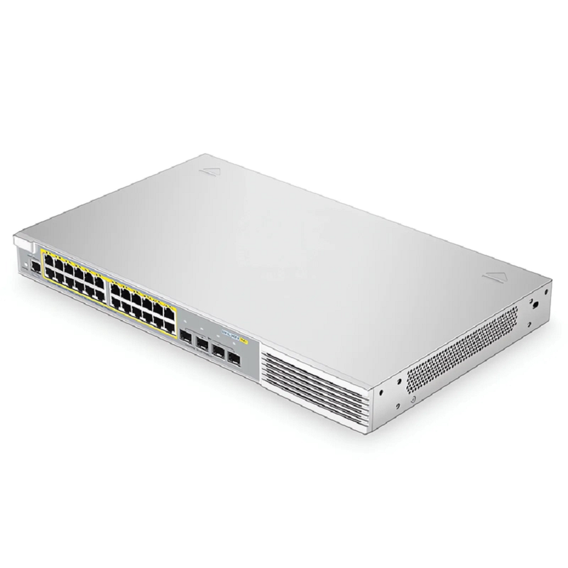 S3410L-24TF-P, 24-Port Ethernet L2+ PoE+ Switch, 24 x PoE+ Ports @370W, with 4 x 1Gb SFP Uplinks, PicOSÂ®, Support MLAG, Broadcom Chip