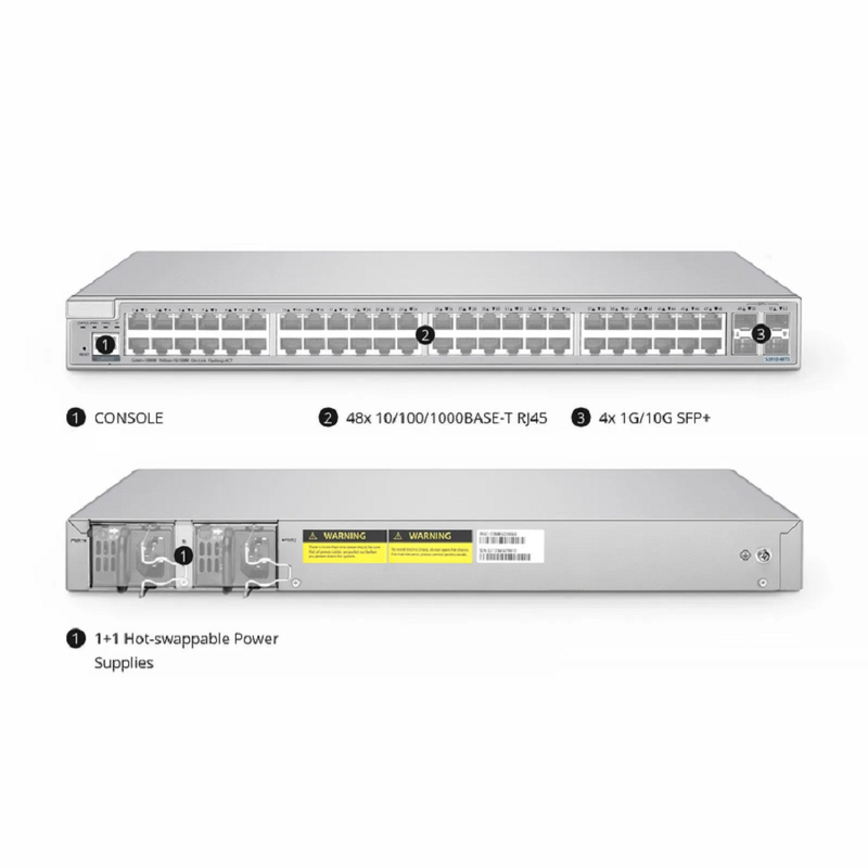 S3410-48TS, 48-Port Gigabit Ethernet L2+ Switch, 48 x Gigabit RJ45, with 4 x 10Gb SFP+ Uplinks, PicOSÂ®, Support MLAG, Broadcom Chip