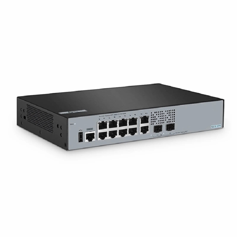 S3270-10TM, 10-Port Gigabit Ethernet L2+ Switch, 10 x Gigabit RJ45, with 2 x 1/2.5Gb SFP Uplinks, PicOSÂ®, Broadcom Chip