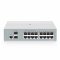 S3410C-16TMS-P, 16-Port Gigabit Ethernet L2+ PoE+ Switch, 6 x PoE+ Ports, 2 x 5Gb PoE+ Ports@125W, 10 x 1Gb RJ45, with 2 x 10Gb SFP+ Uplinks, PicOSÂ®, Support MLAG, Broadcom Chip, Fanless