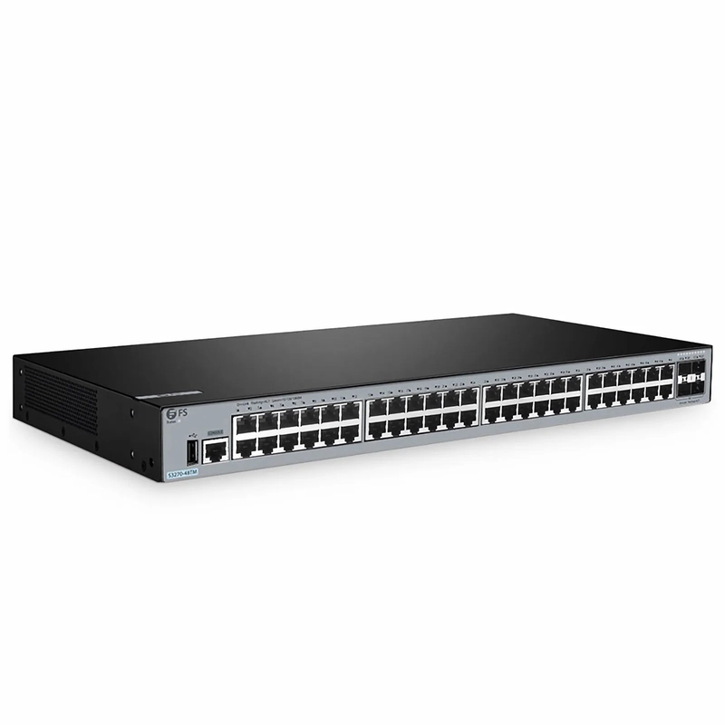 S3270-48TM, 48-Port Gigabit Ethernet L2+ Switch, 48 x Gigabit RJ45, with 4 x 1/2.5Gb SFP Uplinks, PicOSÂ®, Broadcom Chip