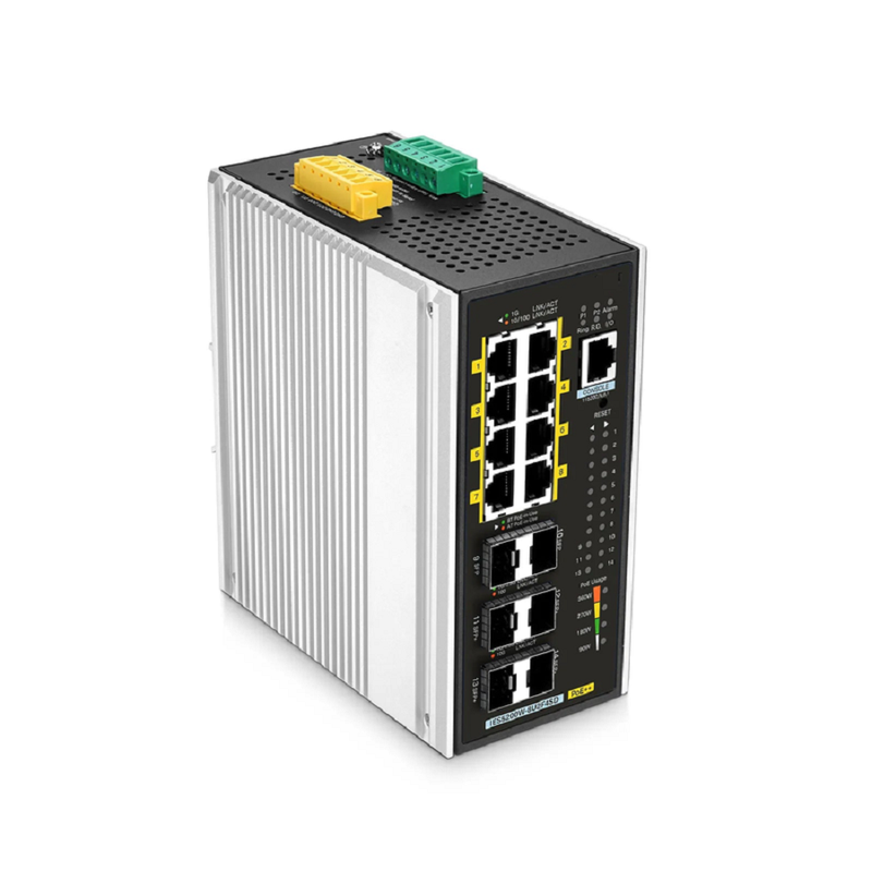 IES5200W-8U2F2SD, 8-Port Gigabit Ethernet L3 Managed Industrial PoE++ Switch, 8 x PoE++ Ports@360W, with 2 x 1/2.5Gb SFP, 2 x 10Gb SFP+, -40 to 75Â°C Operating Temperature