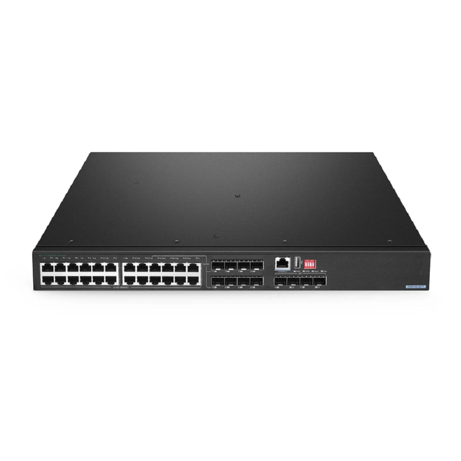 IES5120-28TF, 24-Port Gigabit Ethernet L2+ Managed Industrial Switch, 16 x 10/100/1000BASE-T, with 8 x 1Gb RJ45/SFP Combo and 4 x 1Gb SFP, -40 to 75Â°C Operating Temperature