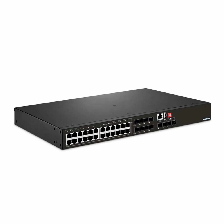 IES5120-28TF, 24-Port Gigabit Ethernet L2+ Managed Industrial Switch, 16 x 10/100/1000BASE-T, with 8 x 1Gb RJ45/SFP Combo and 4 x 1Gb SFP, -40 to 75Â°C Operating Temperature