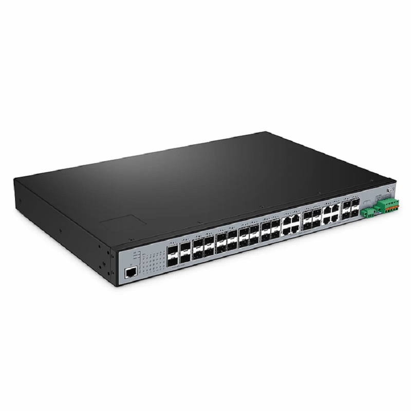 IES5100-24FS, 24-Port Gigabit Ethernet L2+ Managed Industrial Switch, 16 x 1Gb SFP, with 8 x 1Gb RJ45/SFP Combo and 4 x 10Gb SFP+, -40 to 85Â°C Operating Temperature
