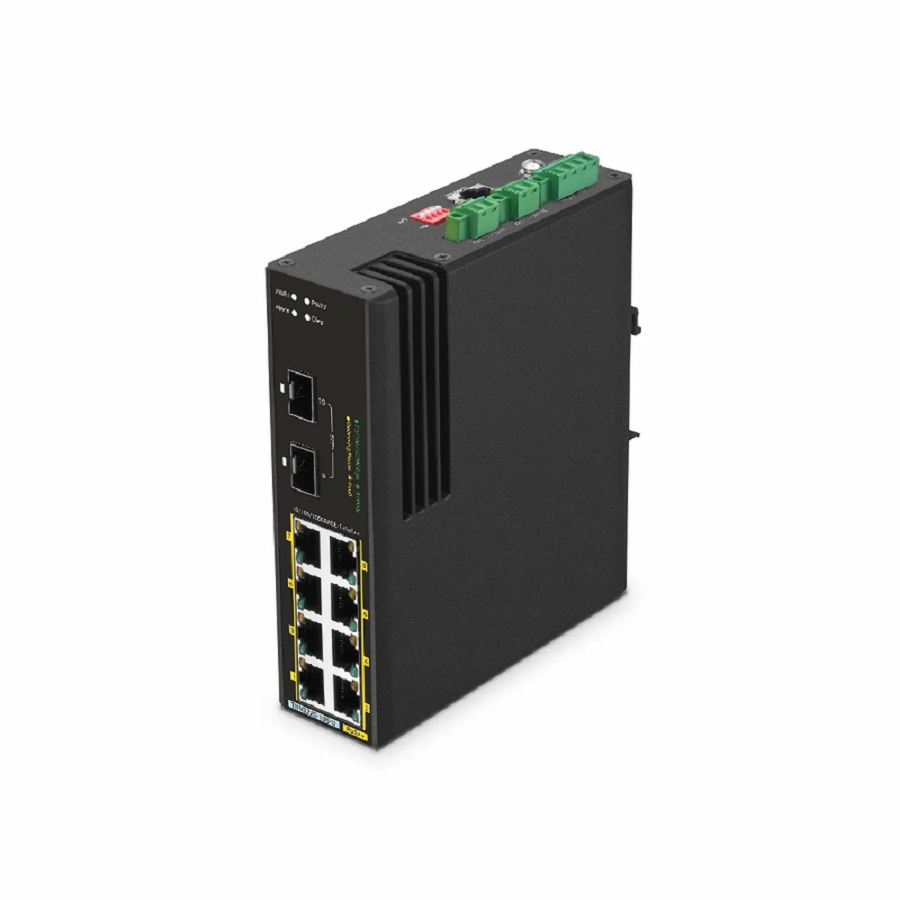 TSN3220-10S-U, 8-Port Gigabit Ethernet L2 Managed TSN Industrial PoE++ Switch, 8 x PoE++ Ports@360W, with 2 x 1/10Gb SFP+, -40 to 75Â°C Operating Temperature