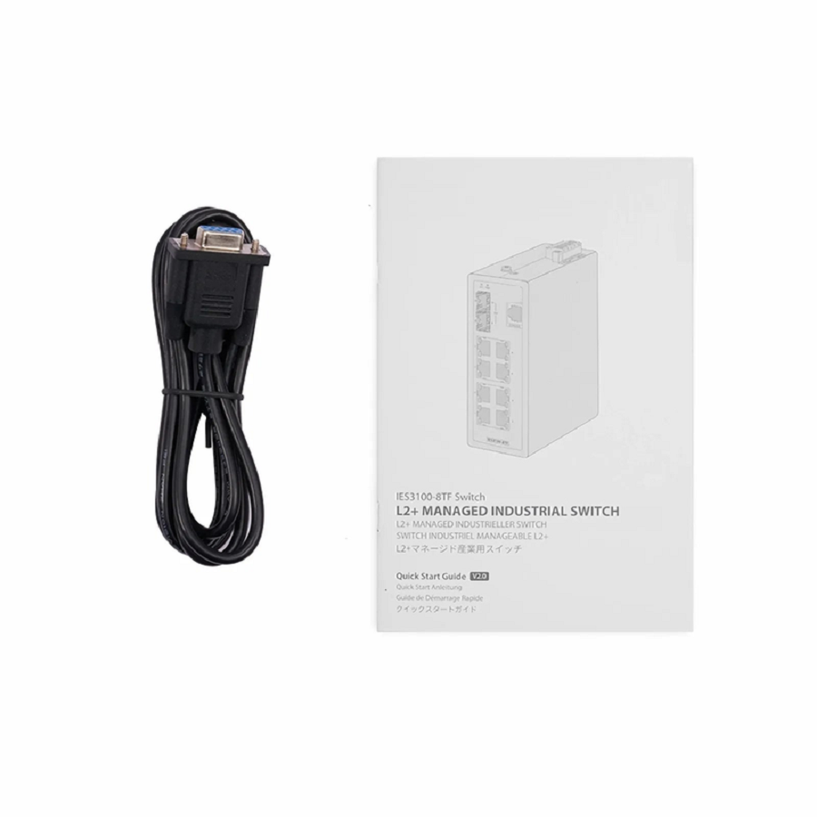 IES3100-8TF, 8-Port Gigabit Ethernet L2+ Managed Industrial Switch, 8 x 10/100/1000BASE-T, with 2 x 1/2.5Gb SFP, -40 to 75Â°C Operating Temperature