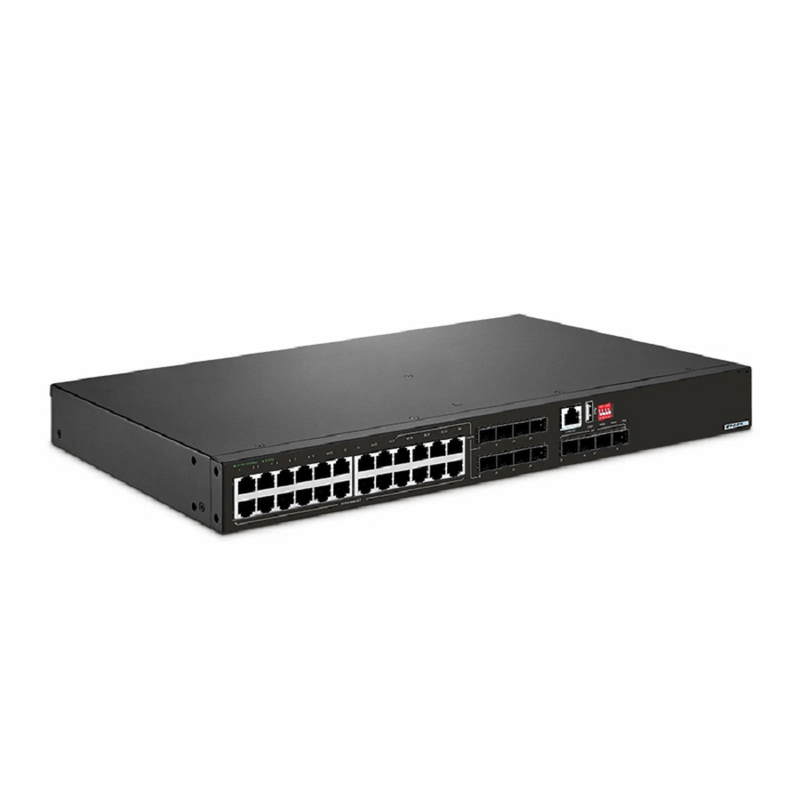 IES5120-28TS, 24-Port Gigabit Ethernet L2+ Managed Industrial Switch, 16 x 10/100/1000BASE-T, with 8 x 1Gb RJ45/SFP Combo and 4 x 1/10Gb SFP+, -40 to 75Â°C Operating Temperature