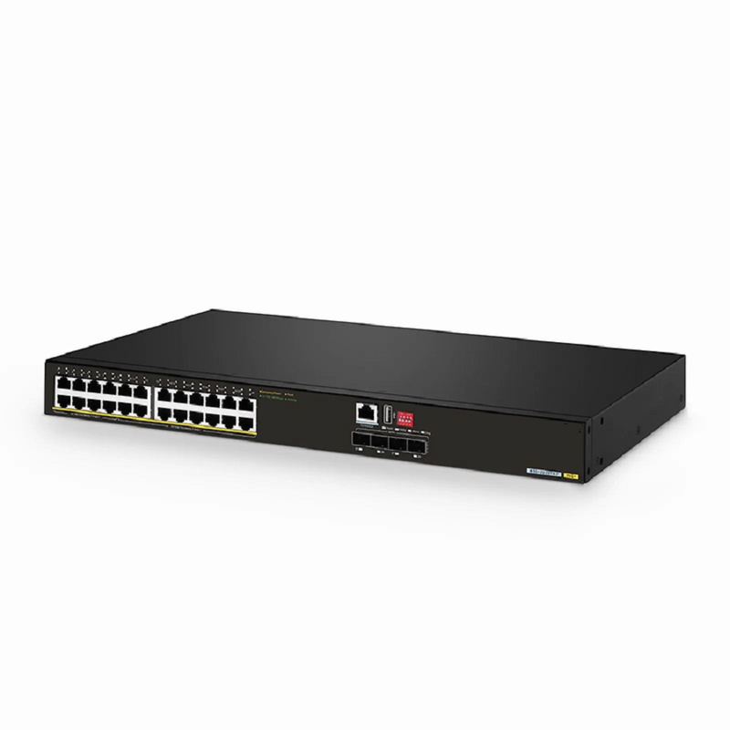 IES5120-28TS-P, 24-Port Gigabit Ethernet L2+ Managed Industrial PoE++ Switch, 8 x PoE++ Ports, 16 x PoE+ Ports @360W, with 4 x 1/10Gb SFP+, Wide-Temp