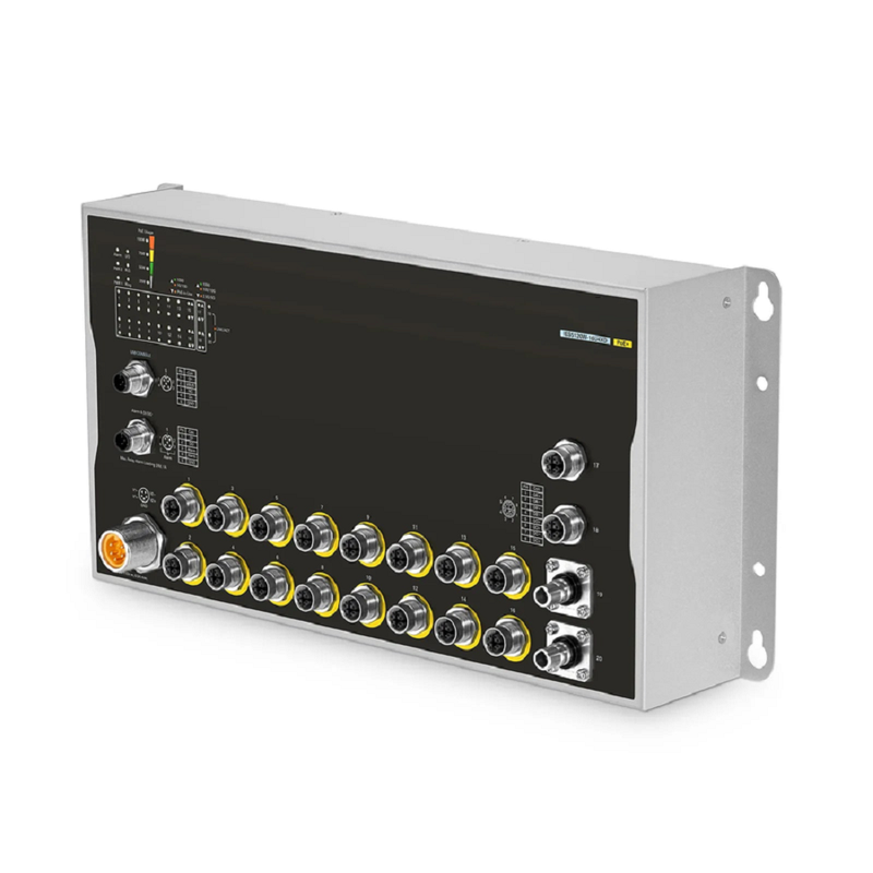 IES5110W-16U4XD, 16-Port Gigabit Ethernet L3 Managed Industrial PoE+ Switch, 16 x PoE+ Ports@100W, 2 x 10GBASE-T M12 Bypass, with 2 x 10Gb Q-ODC, -40 to 70Â°C Operating Temperature