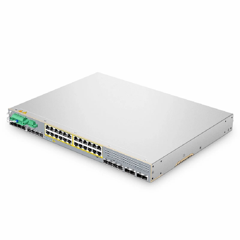 IES5100-24TS-P, 24-Port Gigabit Ethernet L2+ Managed Industrial PoE+ Switch, 20 x PoE+ Ports @720W, with 4 x 1Gb RJ45/SFP Combo, 8 x 1Gb SFP and 4 x 10Gb SFP+, -40 to 75Â°C Operating Temperature