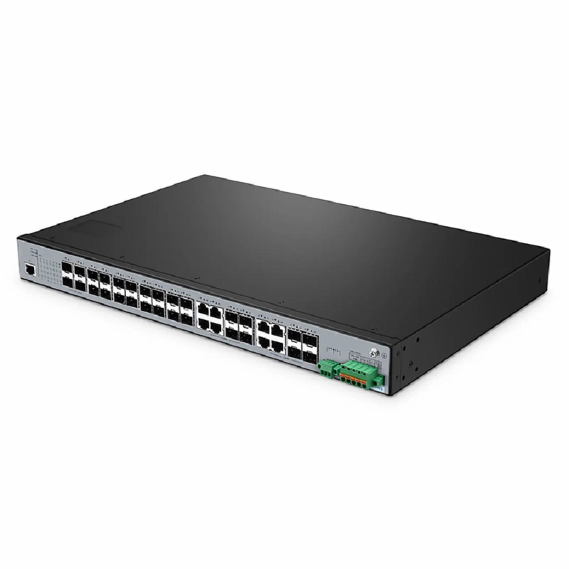 IES5100-24FS, 24-Port Gigabit Ethernet L2+ Managed Industrial Switch, 16 x 1Gb SFP, with 8 x 1Gb RJ45/SFP Combo and 4 x 10Gb SFP+, -40 to 85Â°C Operating Temperature