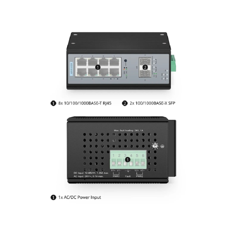 IES3110-16TF, 16-Port Gigabit Ethernet L2 Managed Industrial Switch, 16 x 10/100/1000BASE-T, with 2 x 1Gb SFP, -40 to 75Â°C Operating Temperature
