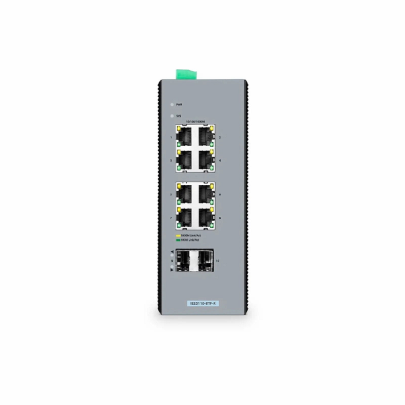 IES3110-8TFP-R, 8-Port Gigabit Ethernet L2+ Managed Industrial PoE+ Switch, 8 x PoE+ Ports @240W, with 2 x 1Gb SFP, Wide-Temp