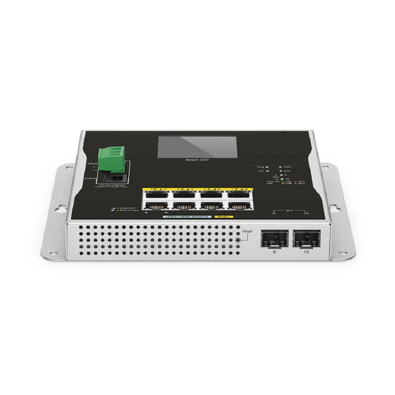 IES4100W-8U2FD, 8-Port Gigabit Ethernet L2+ Managed Industrial PoE+ Switch, 8 x PoE+ Ports@240W, with 2 x 1/2.5Gb SFP, -20 to 70Â°C Operating Temperature