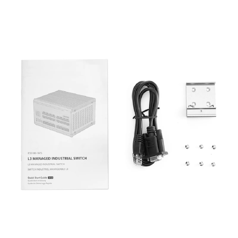 IES5100-16TS, 16-Port Gigabit Ethernet L2+ Managed Industrial Switch, 16 x 10/100/1000BASE-T, with 4 x 1Gb SFP and 4 x 10Gb SFP+, -40 to 75Â°C Operating Temperature