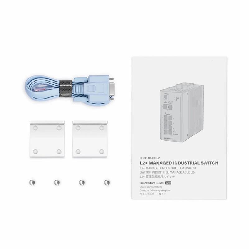 IES3110-8TF-P, 8-Port Gigabit Ethernet L2+ Managed Industrial PoE+ Switch, 8 x PoE+ Ports @240W, with 2 x 1/2.5Gb SFP, -40 to 75Â°C Operating Temperature