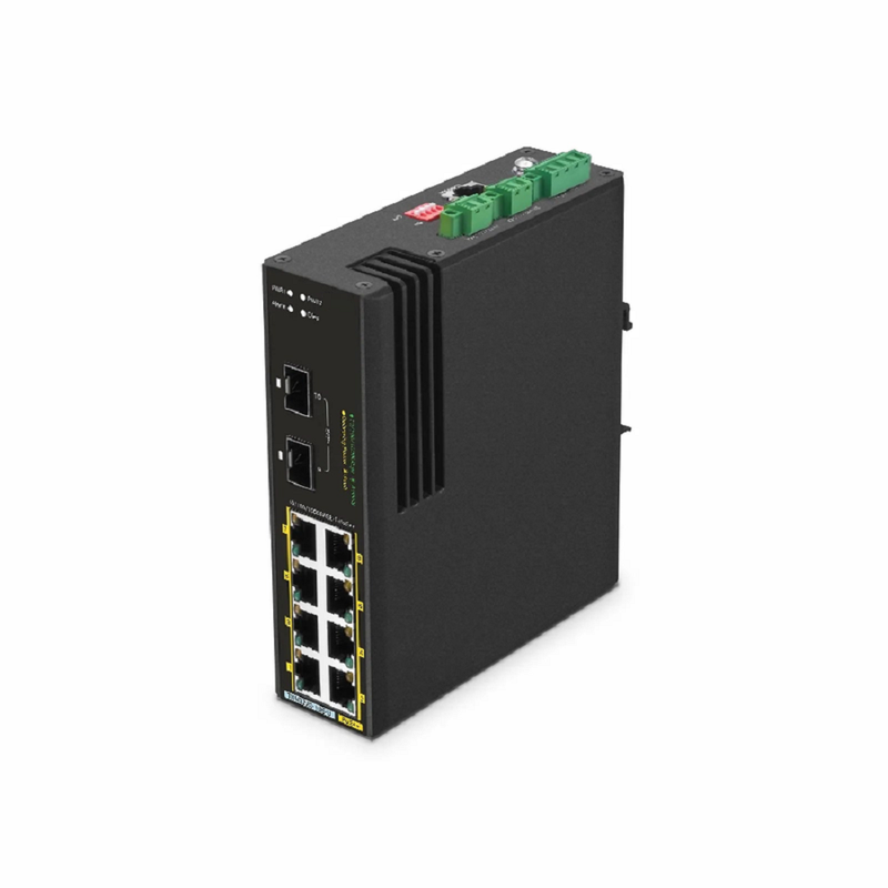 TSN3220-10S-U, 8-Port Gigabit Ethernet L2 Managed TSN Industrial PoE++ Switch, 8 x PoE++ Ports@360W, with 2 x 1/10Gb SFP+, -40 to 75Â°C Operating Temperature