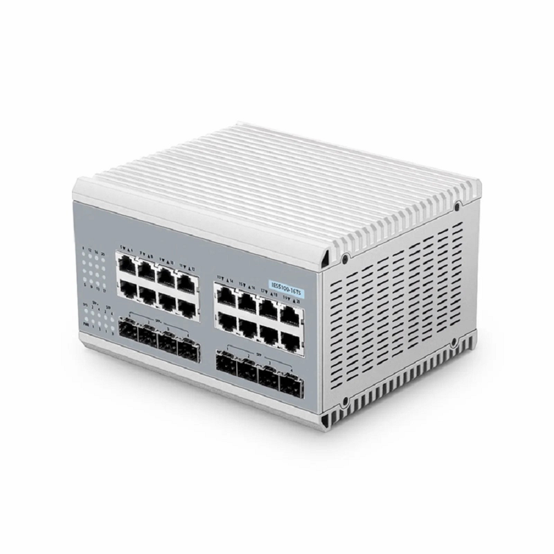 IES5100-16TS, 16-Port Gigabit Ethernet L2+ Managed Industrial Switch, 16 x 10/100/1000BASE-T, with 4 x 1Gb SFP and 4 x 10Gb SFP+, -40 to 75Â°C Operating Temperature