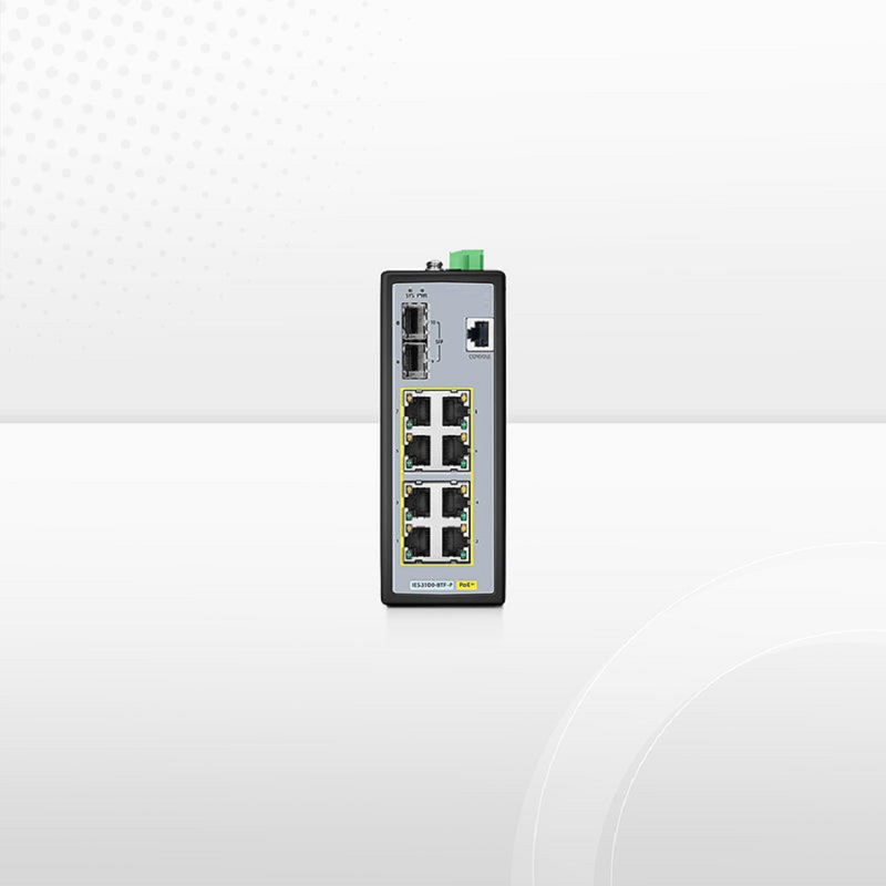 IES3110-8TF-R, 8-Port Gigabit Ethernet L2+ Managed Industrial Switch, 8 x 10/100/1000BASE-T, with 2 x 1Gb SFP, -40 to 75Â°C Operating Temperature