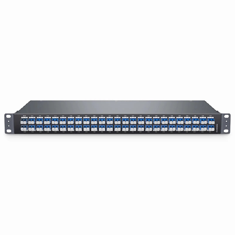OMD48ECM, 48 Channels 100GHz C14-C61 Passive, Dual Fiber DWDM Mux and Demux with Monitor Port, LC/UPC, 1U Rack