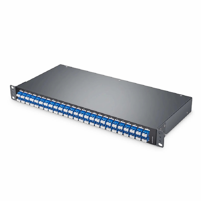 OMD48ECM, 48 Channels 100GHz C14-C61 Passive, Dual Fiber DWDM Mux and Demux with Monitor Port, LC/UPC, 1U Rack