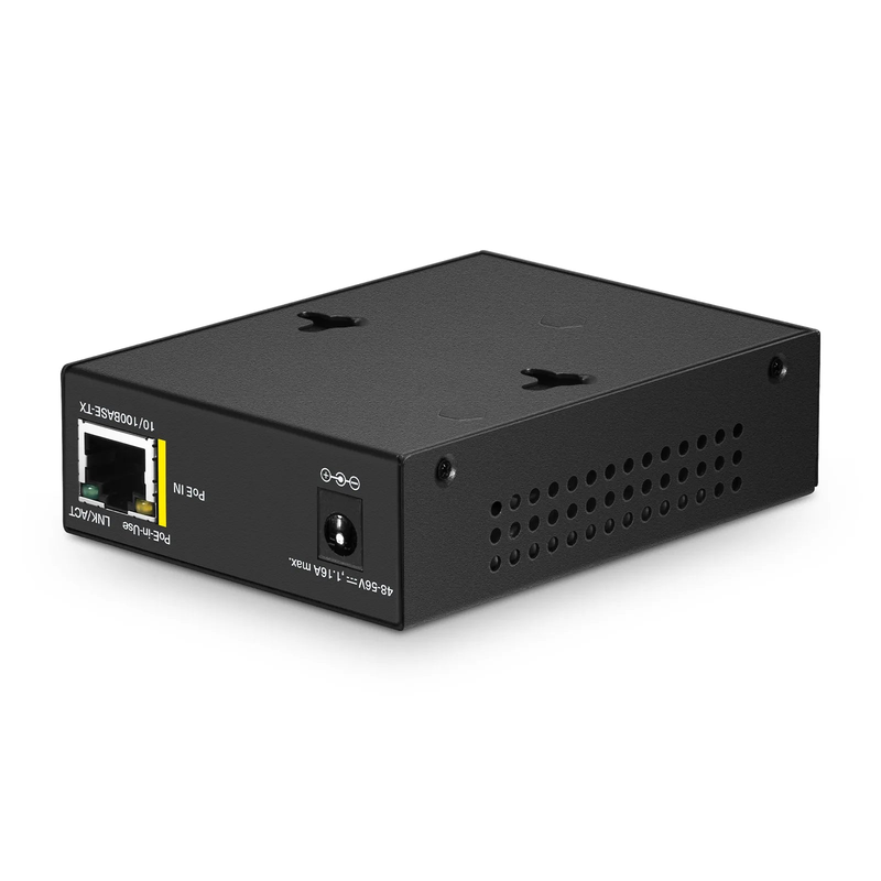 IES1100W-2PD, 1-Port 10/100M Fast Ethernet Long Reach PoE over Coaxial Injector, 1 x PoE+ Input to 1 x BNC Female Output, -20 to 70Â°C Operating Temperature