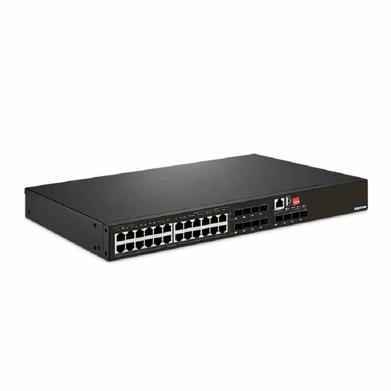 IES5120-28TF, 24-Port Gigabit Ethernet L2+ Managed Industrial Switch, 16 x 10/100/1000BASE-T, with 8 x 1Gb RJ45/SFP Combo and 4 x 1Gb SFP, -40 to 75Â°C Operating Temperature