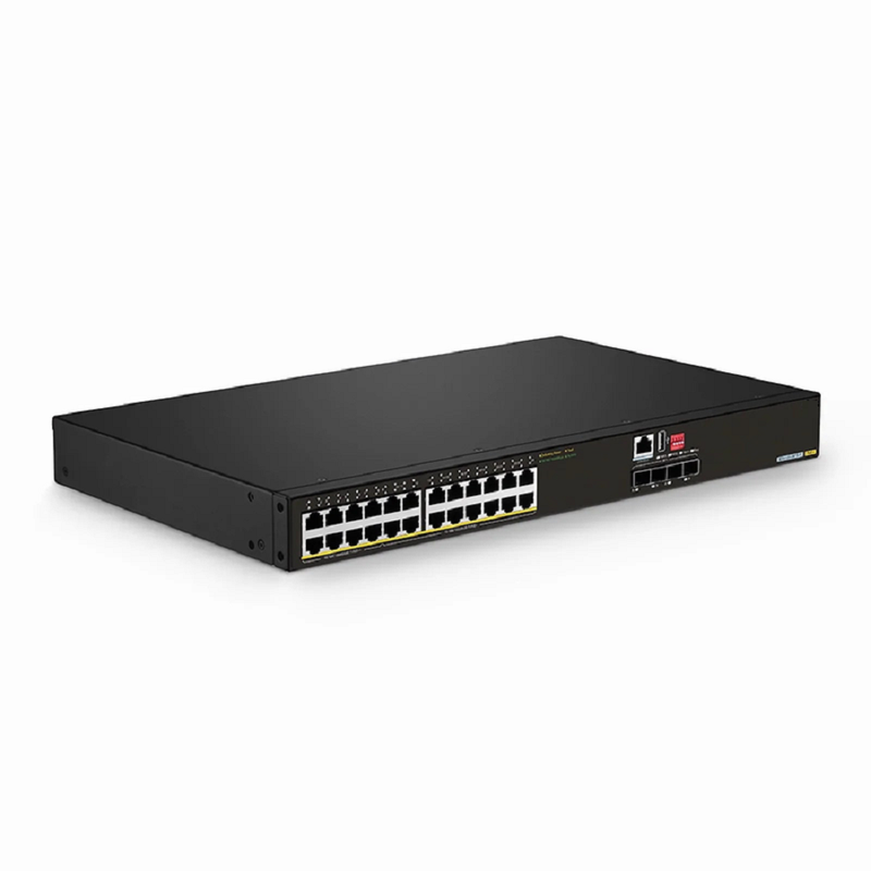 IES5120-28TS-P, 24-Port Gigabit Ethernet L2+ Managed Industrial PoE++ Switch, 8 x PoE++ Ports, 16 x PoE+ Ports @360W, with 4 x 1/10Gb SFP+, Wide-Temp