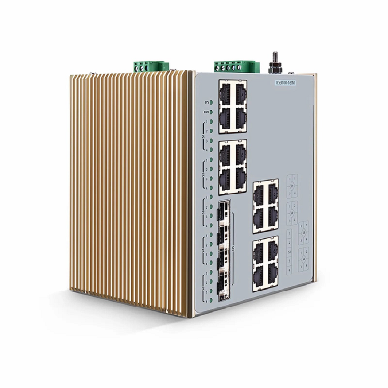 IES3100-16TM, 16-Port Gigabit Ethernet L2 Managed Industrial Switch, 16 x 10/100/1000BASE-T, with 4 x 1/2.5Gb SFP, -40 to 85Â°C Operating Temperature