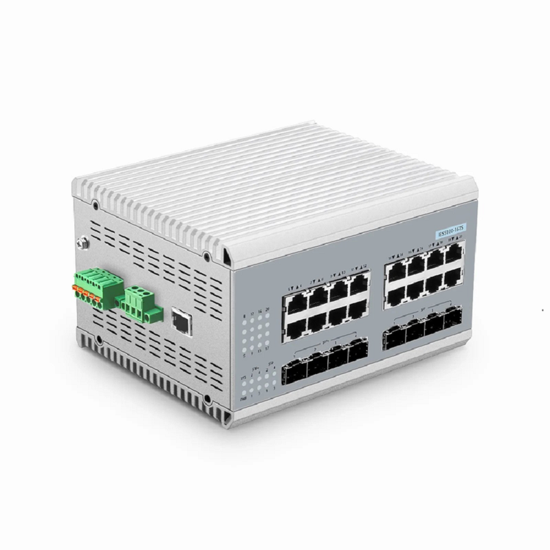 IES5100-16TS, 16-Port Gigabit Ethernet L2+ Managed Industrial Switch, 16 x 10/100/1000BASE-T, with 4 x 1Gb SFP and 4 x 10Gb SFP+, -40 to 75Â°C Operating Temperature