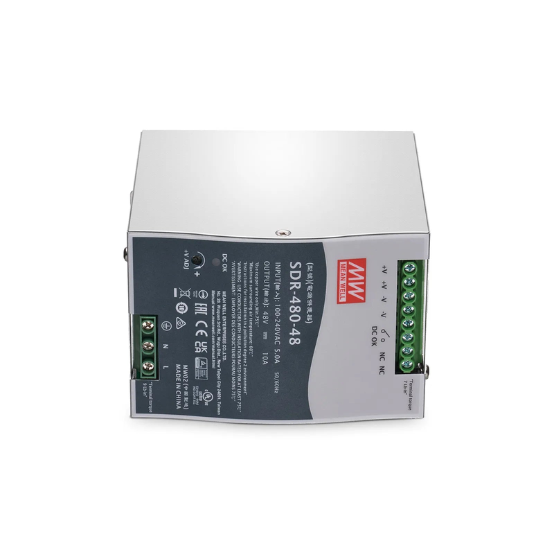 480W 48VDC Slim DIN Rail High-Performance Industrial Power Supply with PFC Function