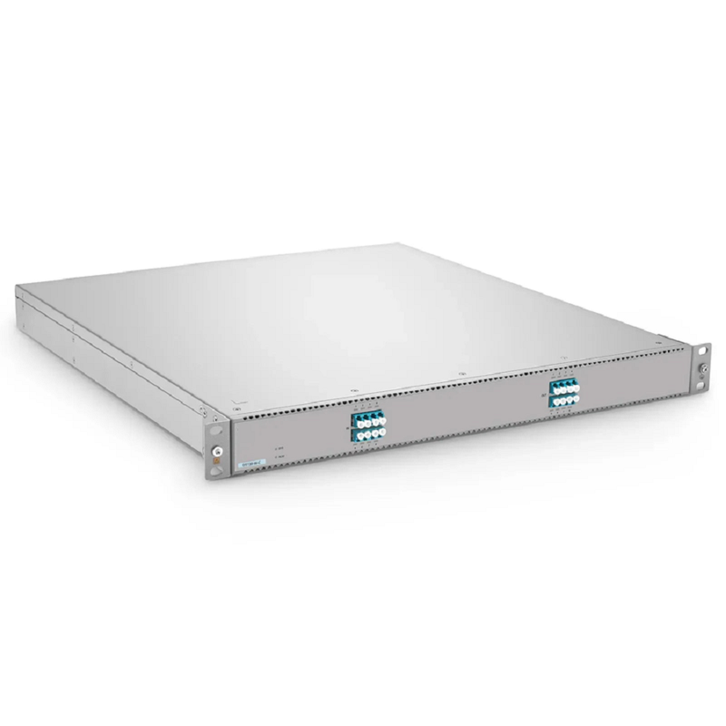 D5110-M04EC-E-ZR+, 4 Channel 100G Active DWDM Multiplexer for Open Line Systems, C21, 4 x 100G QSFP28, Dual Fiber, 1U Rack Mount, 0-120km, Support AmpCon-T/WebGUI Network Management