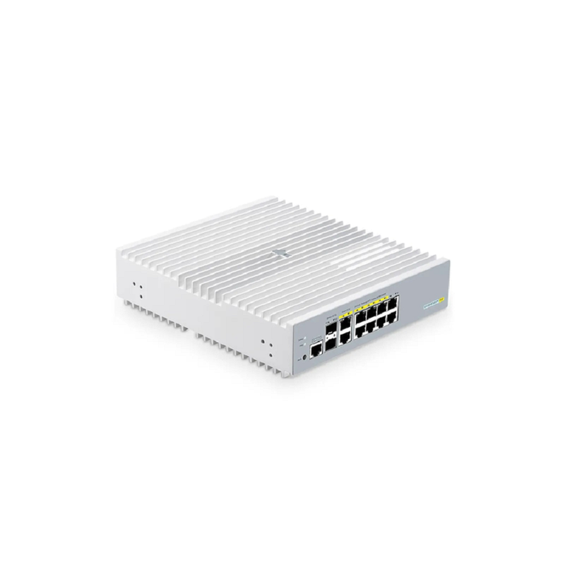 S3100-8TMS-P, 8-Port Gigabit Ethernet L2+ PoE+ Switch, 6 x PoE+ Ports, 2 x 5Gb PoE+ Ports@125W, 2 x 1Gb RJ45, with 2 x 10Gb SFP+ Uplinks, Broadcom Chip, Fanless