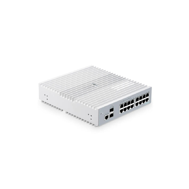 S3100-16TF-P, 16-Port Gigabit Ethernet L2+ PoE+ Switch, 8 x PoE+ Ports@125W, 8 x 1Gb RJ45, with 2 x 1Gb SFP Uplinks, Broadcom Chip, Fanless
