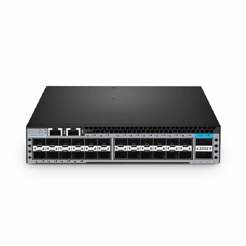 S5850C-24S2C, 24-Port Ethernet L3 Half-width Switch, 24 x 10Gb SFP+, with 2 x 100Gb QSFP28 Uplinks, AV over IP, Support MLAG