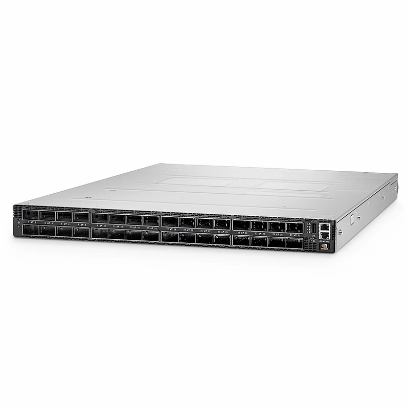 MQM9700-NS2F, NVIDIA® 64-Port NDR 400G InfiniBand Data Center Switch, 32 OSFP Ports, Managed, x86 Dual Core, NVIDIA Quantum™-2 Chip, P2C Airflow
